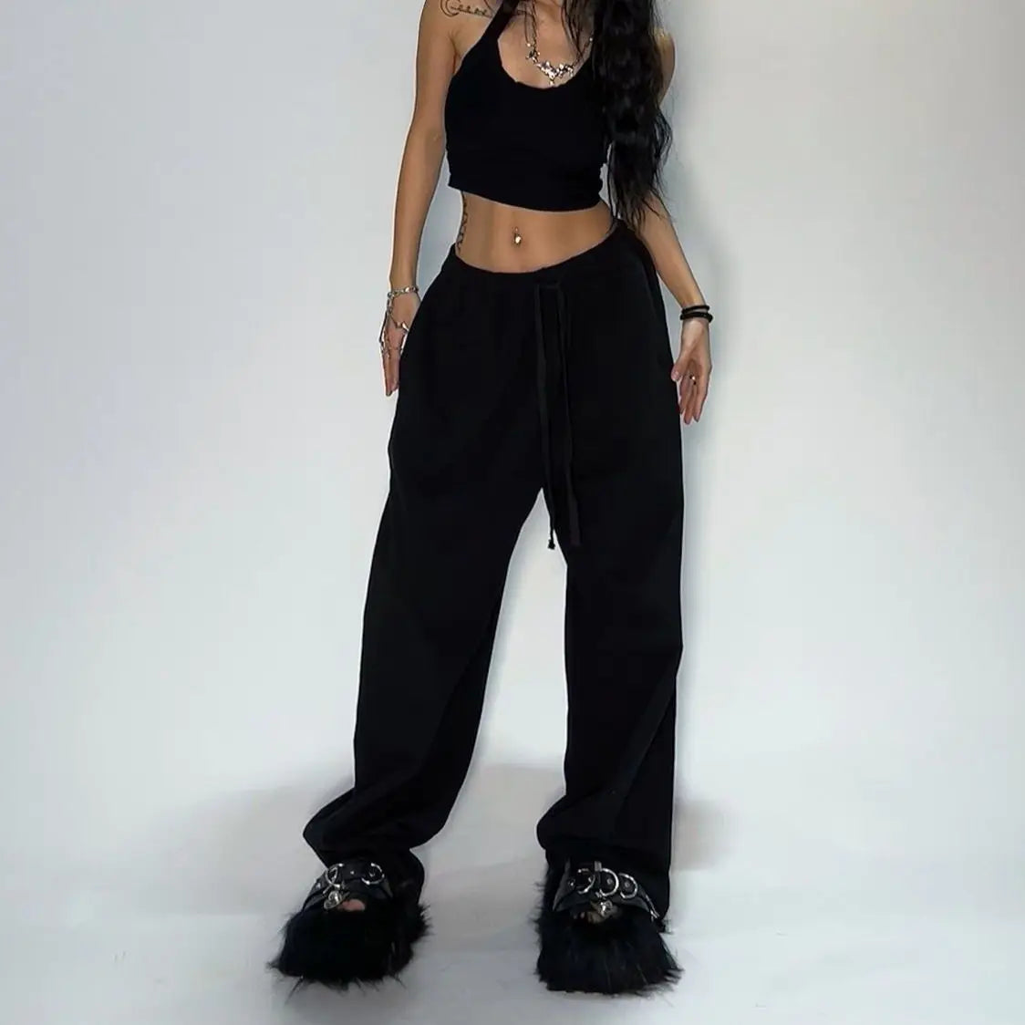 Cargo Y2K Baggy Mujer — Franjas Laterales