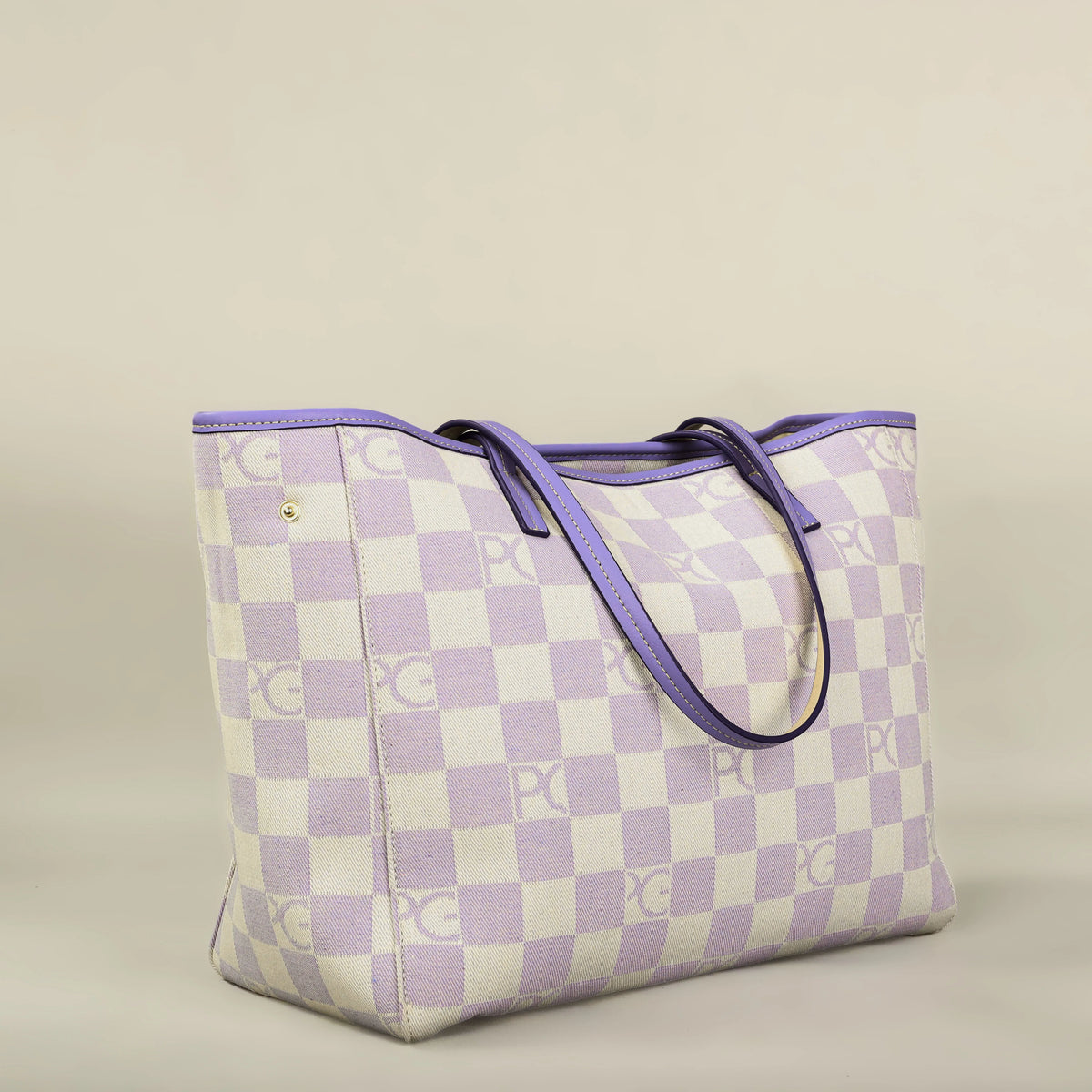 Bolso Tote Estampado PG — Denim a Cuadros y Gran Capacidad