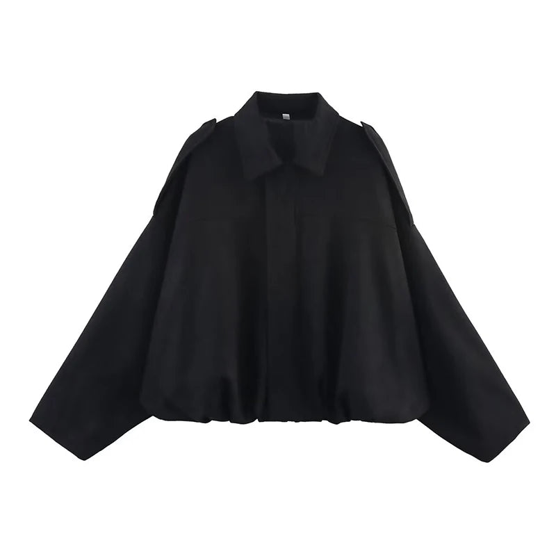 Bomber Oversize Vintage Mujer — Ante y Bajo Globo