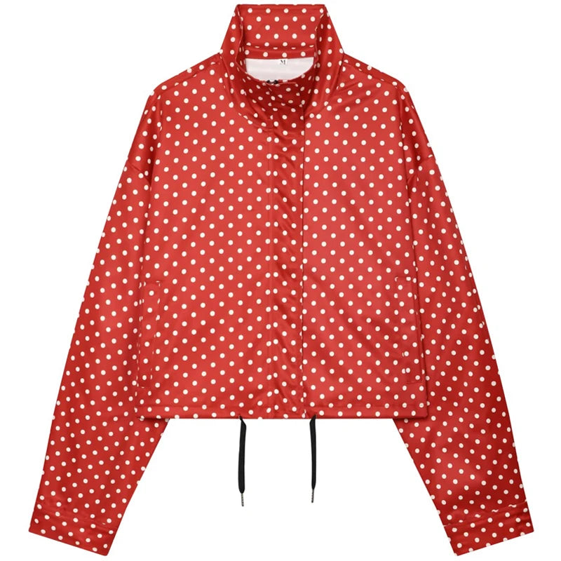 Bomber Lunares Oversize Mujer — Streetwear