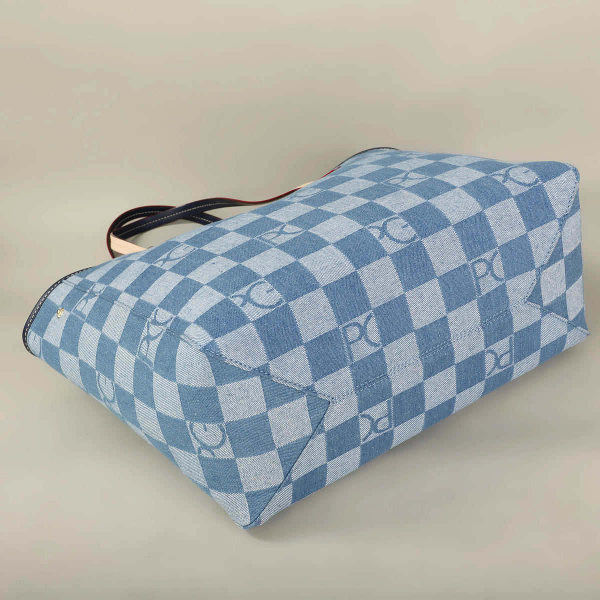 Bolso Tote Estampado PG — Denim a Cuadros y Gran Capacidad
